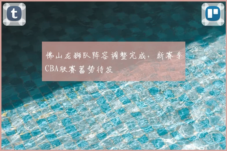 佛山龙狮队阵容调整完成,新赛季CBA联赛蓄势待发